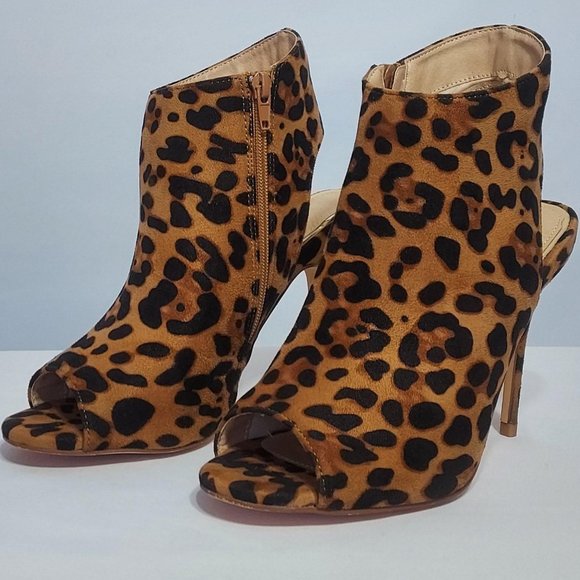 Venus Women’s Peep Toe Ankle Bootie Printed High Heels Size 7 - Picture 2 of 8